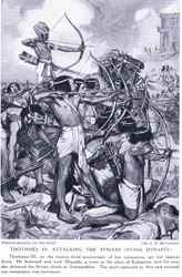 Thomthes III che attacca i siriani (XVIII dinastia), c.1920